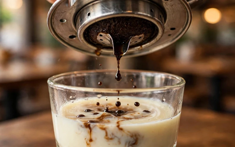 A glass of Vietnamese iced coffee with condensed milk (2)