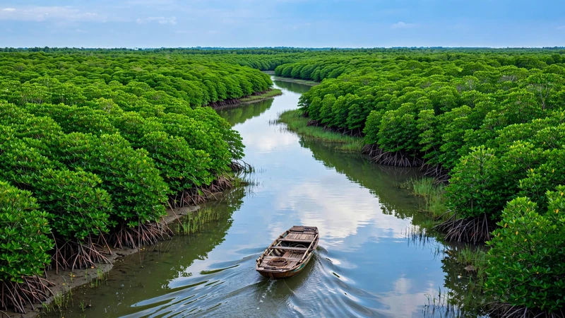 Mangrove forest waterways in Can Gio
