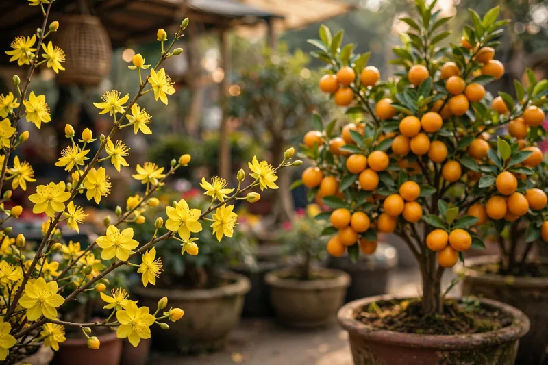 Nguyen Hue Flower Street in Ho Chi Minh City during Tet with elaborate yellow blossom displays and strolling crowds (2)